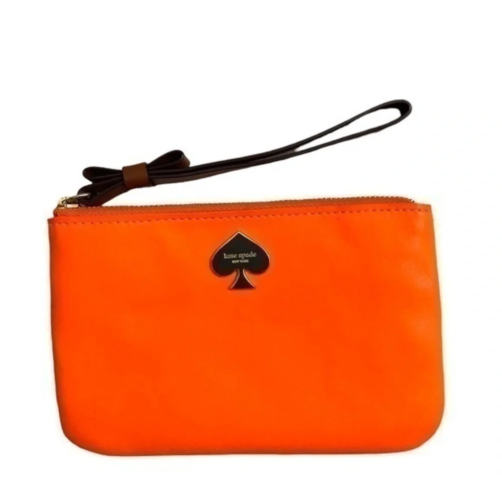 Kate spade orange wristlet bag